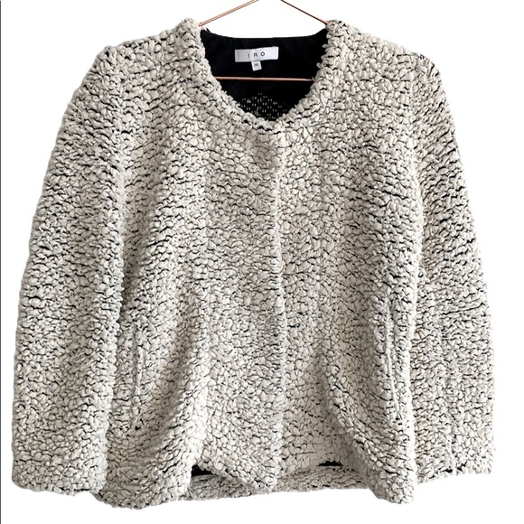 IRO Twiggy Wool Blend Boucle Jacket Size 36 Small Medium - Picture 3 of 16